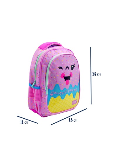 Muggle 2 Bölmeli Pink Ice Cream Okul Sırt Çantası Mu-8652