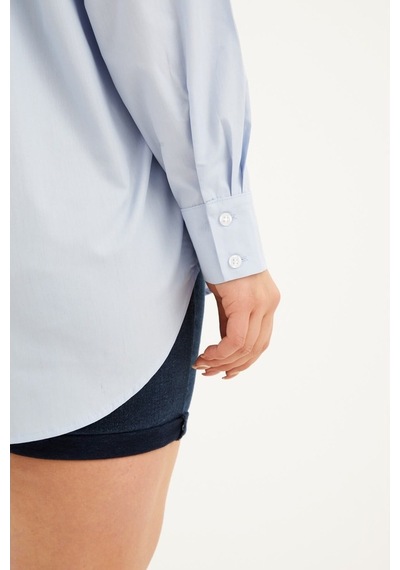 Myline Oversize Taş Baskılı Poplin Gömlek