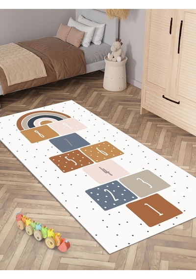 Seksek Oyun Halısı Yıkanabilir Kaymaz Taban Çocuk Odası 6296c 001