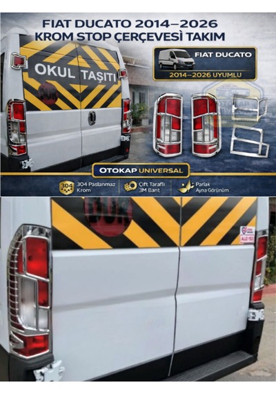 Fiat Ducato 2014-2025 Uyumlu Abs Krom Stop Çerçevesi Takım