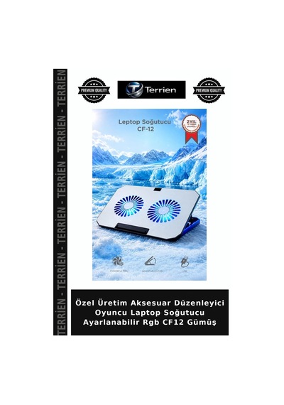 Özel Üretim Aksesuar Düzenleyici Oyuncu Laptop Soğutucu Ayarlanabilir Rgb Cf12 Gümüş