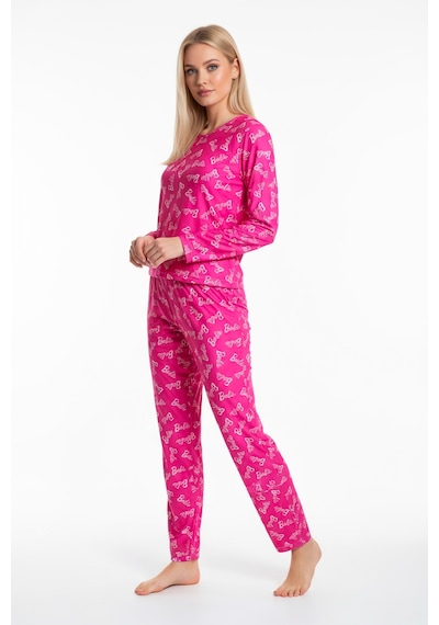 Bisiklet Yaka Süet Pijama Takımı 6002 Barbie Çok Renkli