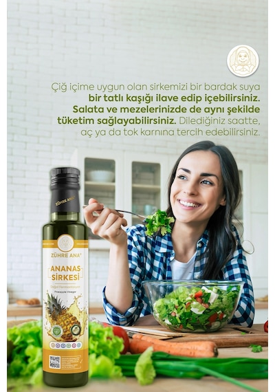 Zühre Ana Ananas Sirkesi Doğal Fermantasyon Pineapple Vinegar 500 ML
