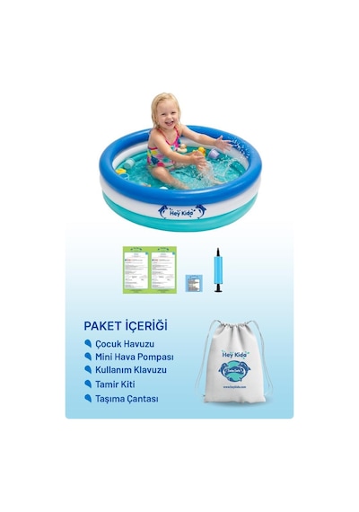 Heykida Swim Safe Şişme Çember Havuz 100x25cm Mavi