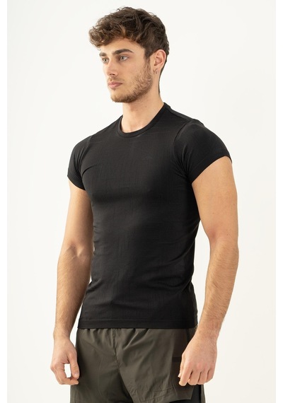 Maraton Active Slimfit Erkek Bisiklet Yaka Kısa Kol Koşu Siyah T-Shirt 821075-Siyah