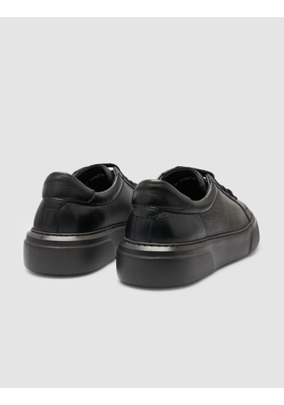 Monamae %100 Hakiki Deri Siyah Kadın Sneaker Siyah