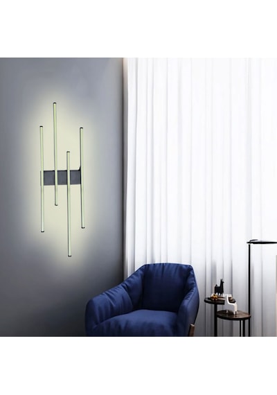 Mimarled Dörtlü Çubuk Led Aplik Aydınlatma 70 Cm Gün Işığı Siyah