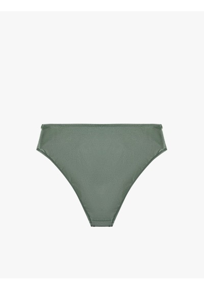 Koton Metal Aksesuarlı Yüksek Bel Bikini Altı Haki 6sak00131mm