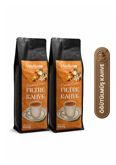 Crema Costa Öğütülmüş Filtre Kahve Avantaj Paketi 2x1000 Gr Kavrulmuş Öğütülmüş