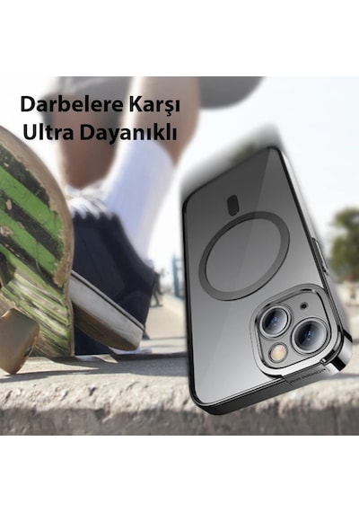 Baseus Glitter Apple iPhone Uyumlu 14 6.1 Magsafe Silikon Kılıf + Tempered Ekran Koruyucu Set- 5775 Mavi