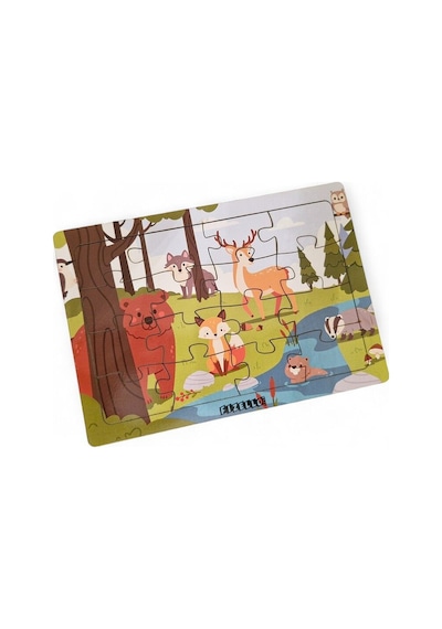 Hayvanlar Alemi 14 - 16 Parça Eğitici Öğretici Ahşap Çocuk Puzzle Yapboz Bebek Çocuk Oyuncak
