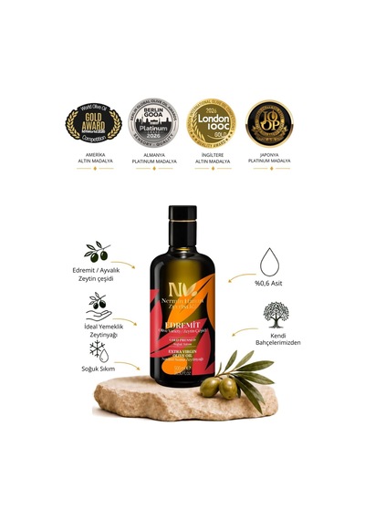 Tr Ayvalık Edremit - Soğuk Sıkım Naturel Sızma Zeytinyağı R. 500ml