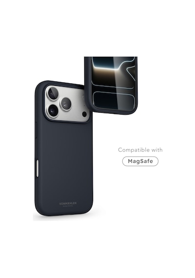 Vonmahlen Apple iPhone Uyumlu 17 Pro Max Soft Silikon Kılıf Lacivert