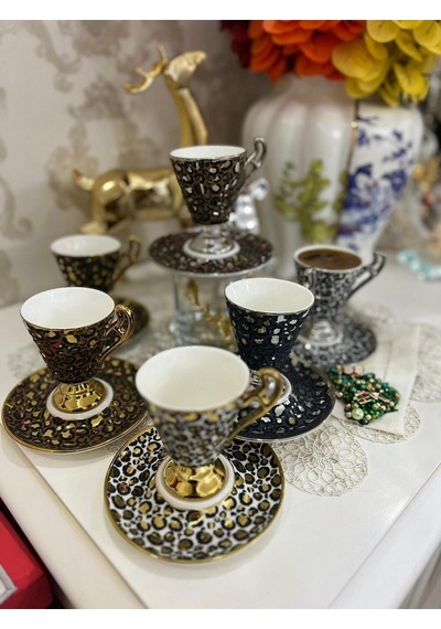 Leo 6 Kişilik Kahve Fincan Takımı 90 Ml Çok Renkli