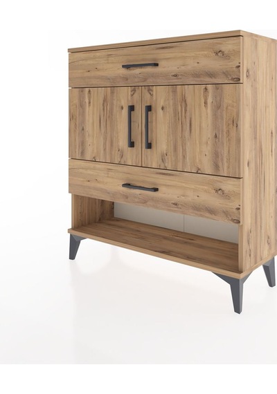 Arges Şifonyer 2 Raflı 2 Çekmeceli 2 Kapaklı 88x30x96 Çam-çam Atlas Çam