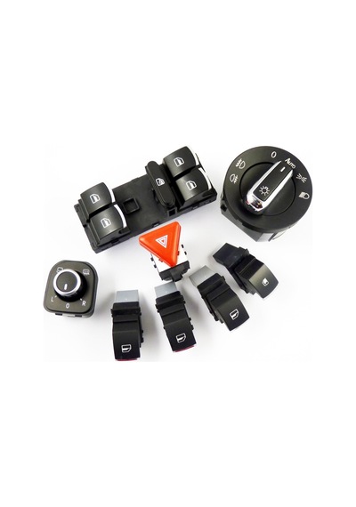 Volkswagen Golf 5 2004 - 2009 Kontrol Dügmeleri 8 Li Krom Set 440401036
