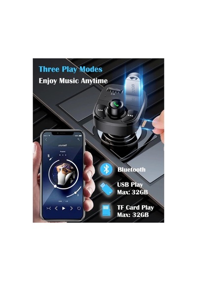 Araç İçi Hızlı Şarj Bluetooth Dijital Ekran Pratik Müzik Telefon Qc 3.1a Usb &pd /tf Fm Transmitter