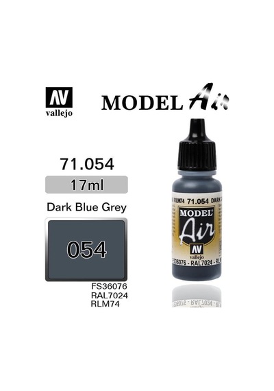 17 Ml. Dark Grey Blue Model Air Serisi Maket Boyası, Vallejo 71054 Standart