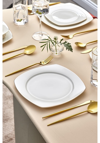 Karaca  Square Bone Mane 24 Parça 6 Kişilik Yemek Takımı Gold