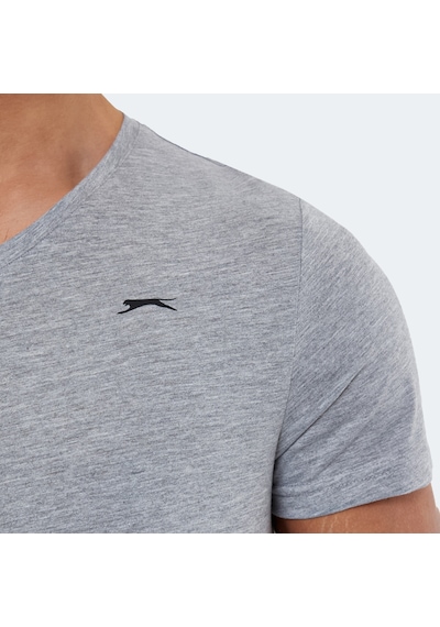 Slazenger RIVALDO Erkek V Yaka Gri Tişört