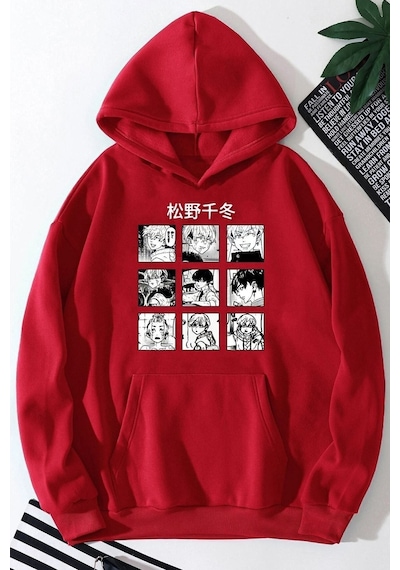 Uyguntarz Unisex Ken Kaneki Baskılı Sweatshirt Kırmızı