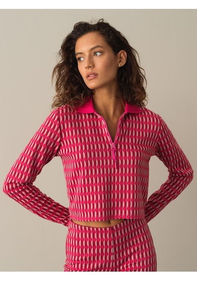 Xint Fuşya Regular Fit Polo Yaka Uzun Kol Tişört 602256