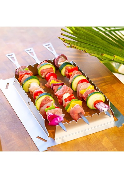 Mangal Şişleri Ve Tutucu Set 10 Parça Fennek 2.0 İçin Paslanmaz Çelik Mangal Aksesuarı Almanya'da Üretilmiştir