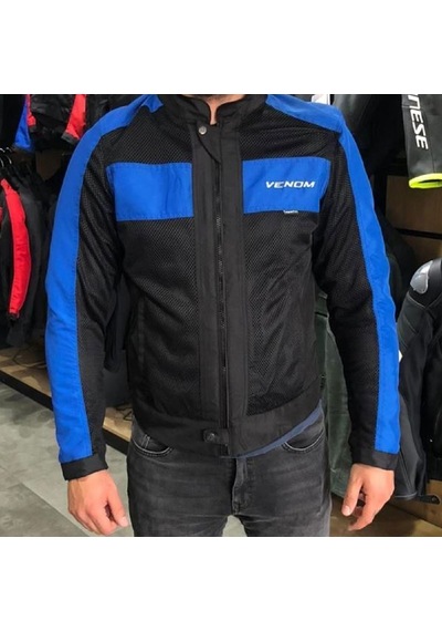 Venom Urban Yazlik Fileli Motosiklet Montu-48615-Mavi - Siyah