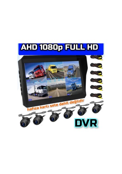 Ahd 1080p 10'' Dvr Monitör 6 Adet Ahd 1080p Kelebek Kamera Seti