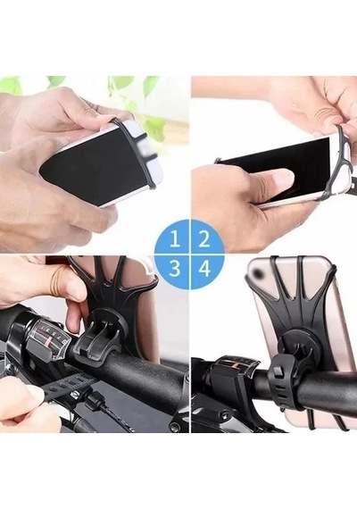 3b Trend Esnek Silikon Örümcek Bisiklet Telefon Tutucu Siyah