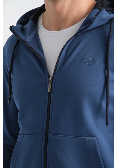 Shooter Sportwear Shooter Erkek Üç İplik Şardonsuz Fermuarlı Kapüşonlu Sweatshirt Parlament