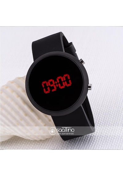 Dijital Led Tasarım Siyah Renkli Silikon Kordonlu Unisex Kol Saati St-303518