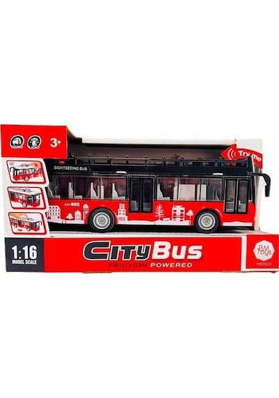 Ctoys Ses Ve Işıklı Oyuncak Şehir Otobüsü A1119-13 Kımızı