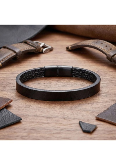 Moncuk Design Siyah Pu Deri Zamak Erkek Bileklik 33513b16d2 Çok Renkli