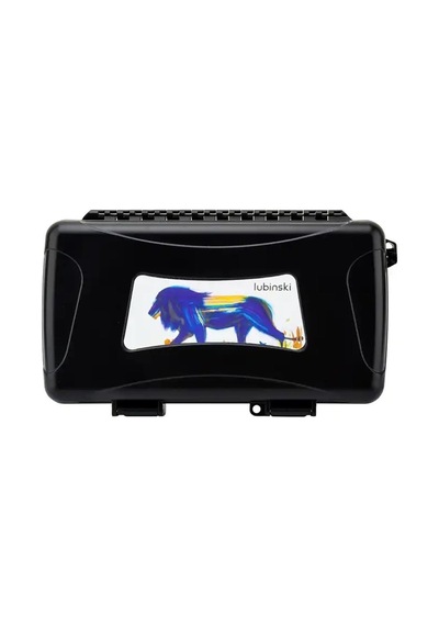 Lubinski Seyahat Puro Kutusu Humidor Kırılmaz Plastik Siyah Lion 5's