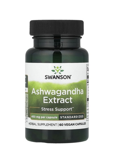 Swanson Vitamins, As-hw-aga-ndha Extract, Standardized, 450 Mg, 60 Vegan Capsules
