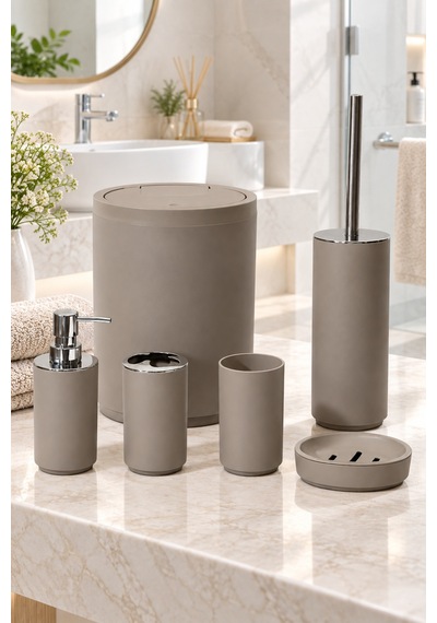 Lina 6 Parça Banyo Seti Bej