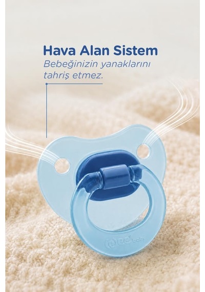 Wee Baby 2 Li Damaklı Silikon Emzik 0-6 Ay Erkek 24'li Paket