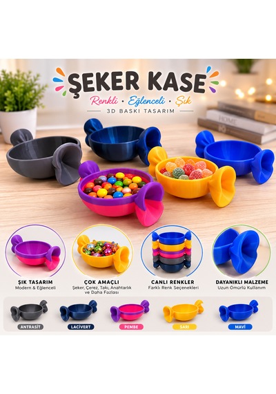 3d Baskı Şekerlik Kase Antrasit