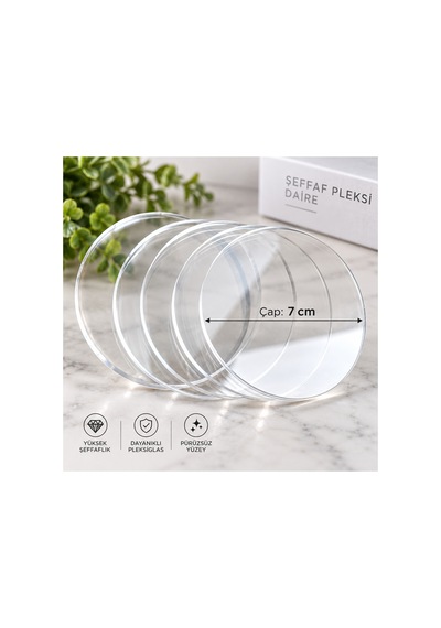 10 Adet 7 Cm Delikli Şeffaf Pleksi Daire 2.8mm Kalınlık Yuvarlak Akrilik Plaka Anahtarlık Süsleme Ve Kişiselleştirme İçin Pleksiglass