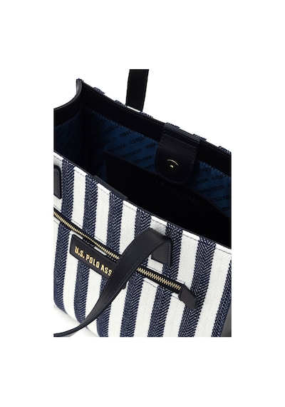 U.S. Polo Assn. Kadın Lacivert Çizgili Kanvas Kol Çantası 50311435-VR033