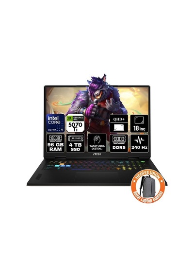 MSI Crosshaır 18 Hx Aı A2xwgkg-014tr-a23 Ultra 9-275HX 96 GB 4 TB SSD RTX5070 18" Dos Dizüstü Bilgisayar