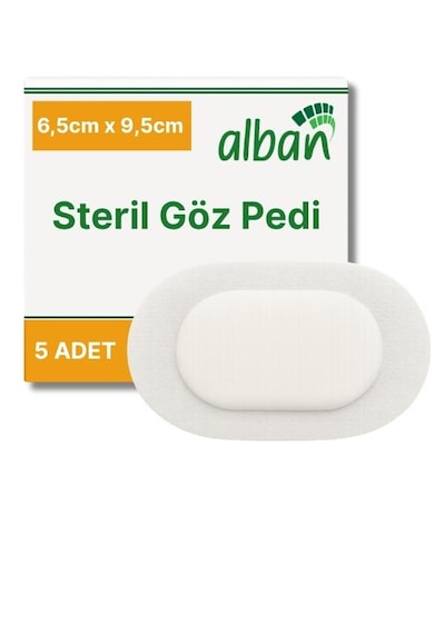 Steril Göz Pedi, Non-woven 6,5cmx9,5cm Gözpedi, Steril Tekli Paketlerde 5'li Kutu Içerisinde