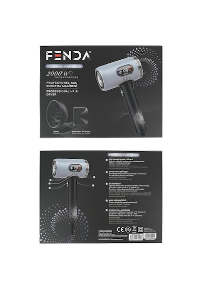Fenda Profesyonel Lcd Ekranlı Saç Kurutma Makinesi Mavi Fndsackr0008blue