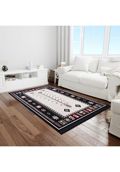 Bigghome Çift Taraflı Kilim, Makinede Yıkanabilir, Modern Desenli, 120 180 Cm, Sa1534a