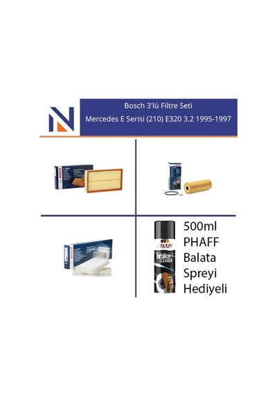 Mercedes E Serisi 210 E320 3.2 1995-1997 Bosch 3'lü Filtre Seti