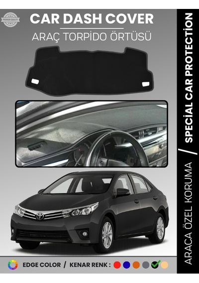Toyota Corolla E170 2013-2019 Torpido Örtüsü Ön Göğüs Koruma Araca Özel Çatlamayı Önler Kaymaz - 107 Stiloto