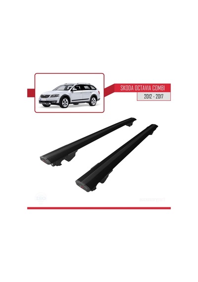 Skoda Octavia Combı 2012-2017 Arası İle Uyumlu Hook Model Anahtar Kilitli Ara Atkı Tavan Barı Siyah