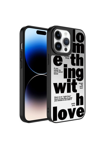 Apple Uyumlu iPhone 14 Pro Kılıf Aynalı Desenli Kamera Korumalı Parlak Zore Mirror Kılıf