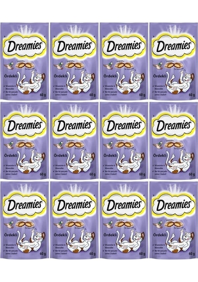 Dreamies Ördekli Kedi Ödül Bisküvisi 12 x 60 G